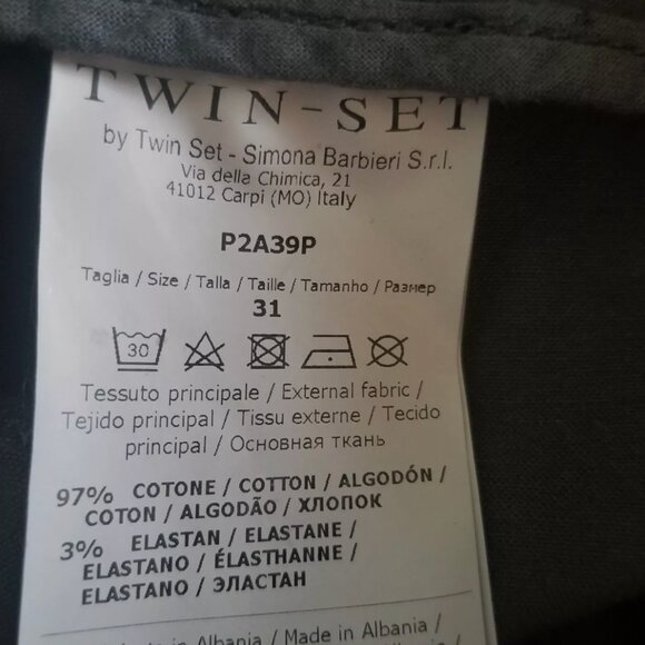 SIMONA BARBIERI WOMEN TWIN SET GREY PANTS. NWT TG 31 - Picture 8 of 11